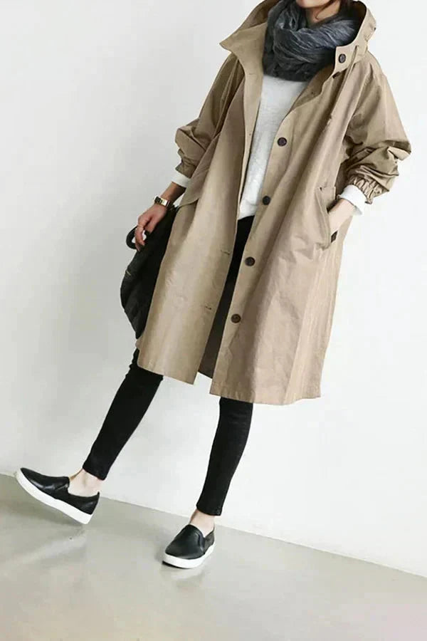 Avery Manteau de Pluie Femme – Imperméable Urbain à Capuche avec Coupe Décontractée