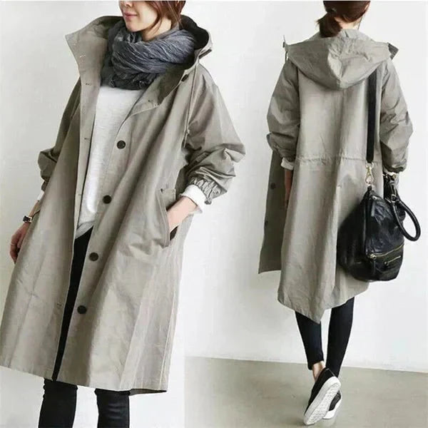 Avery Manteau de Pluie Femme – Imperméable Urbain à Capuche avec Coupe Décontractée