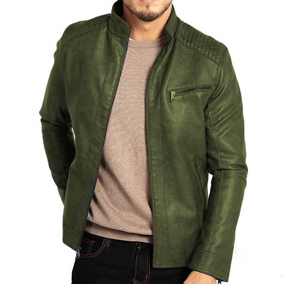 Hudson Veste Homme – Blouson Vert Vintage avec Fermeture Zippée et Style Intemporel