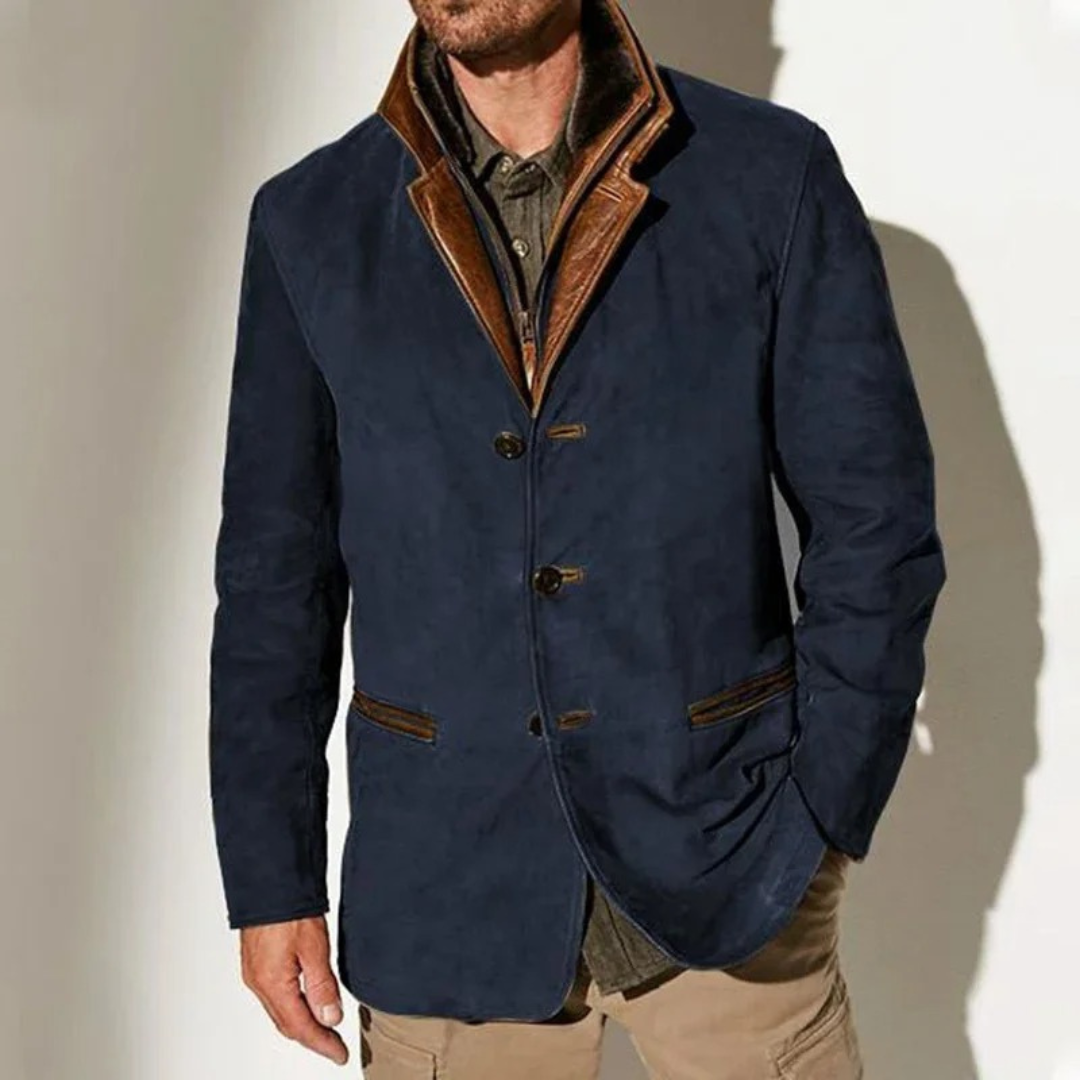 Hawthorne Veste Vintage Homme – Blazer Classique avec Finitions Contrastées & Style Rétro Chic