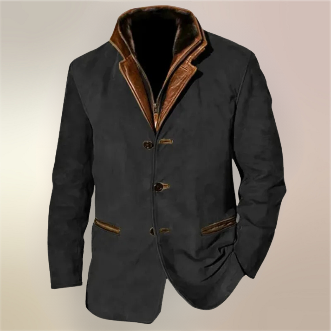 Hawthorne Veste Vintage Homme – Blazer Classique avec Finitions Contrastées & Style Rétro Chic