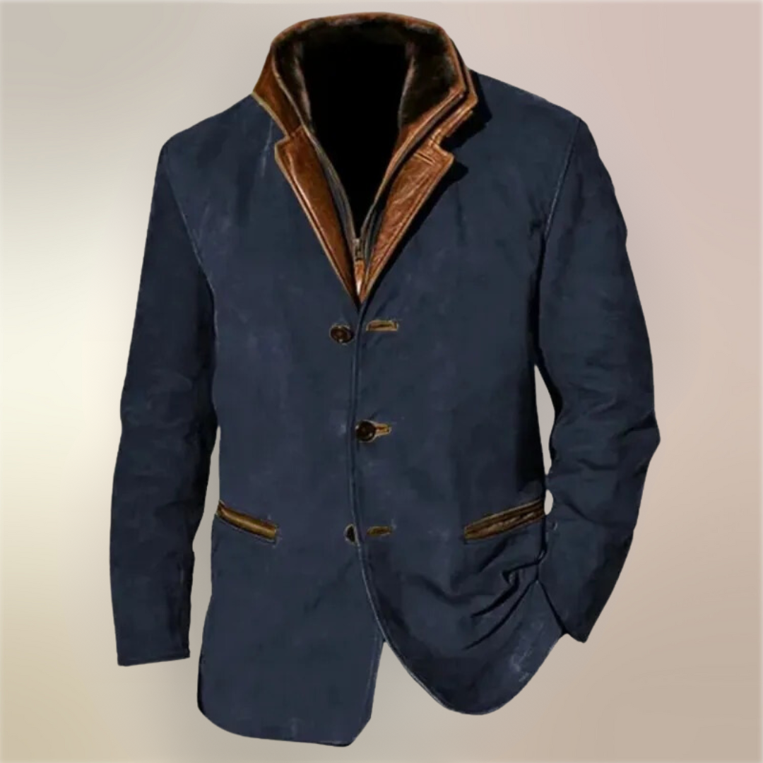 Hawthorne Veste Vintage Homme – Blazer Classique avec Finitions Contrastées & Style Rétro Chic