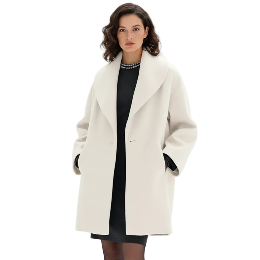 Elowen Manteau Oversize Femme – Veste Élégante à Revers Amples avec Coupe Fluide & Style Contemporain