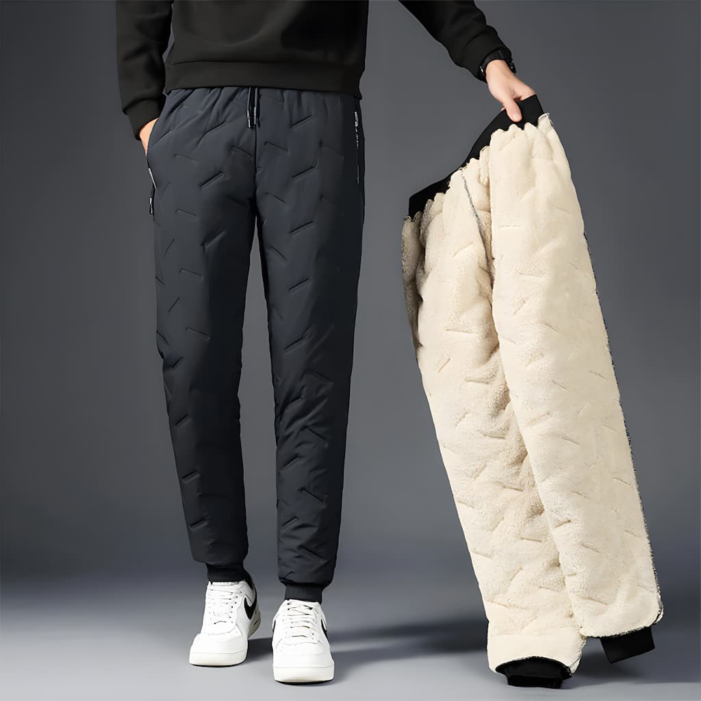 Sawyer Men's Thermal Pants – Fleece-Lined Joggers with Zip Pockets