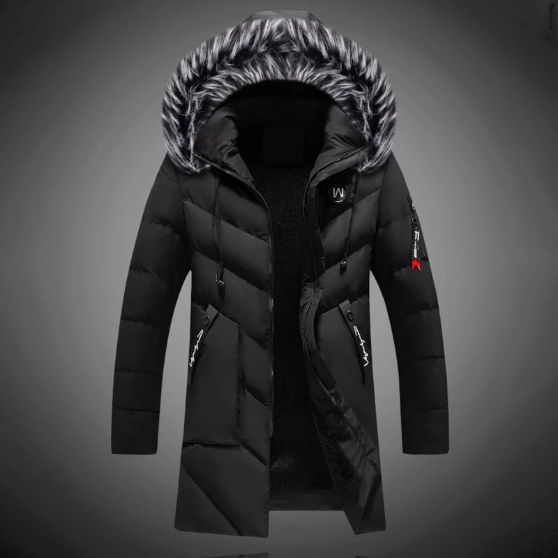 Bjorn Manteau Homme d’Hiver – Parka Matelassée à Capuche avec Finition Effet Fourrure