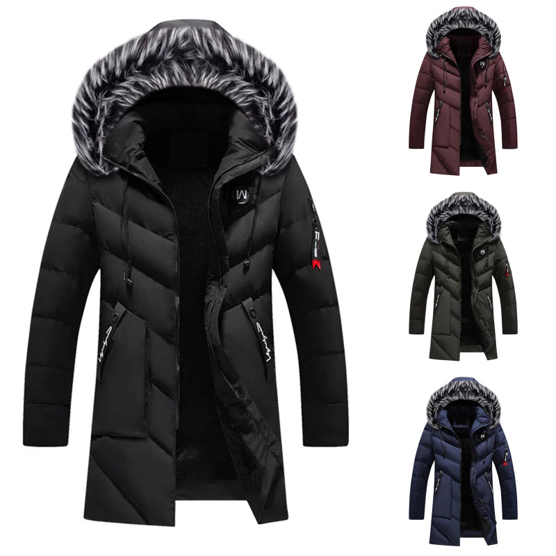 Bjorn Manteau Homme d’Hiver – Parka Matelassée à Capuche avec Finition Effet Fourrure