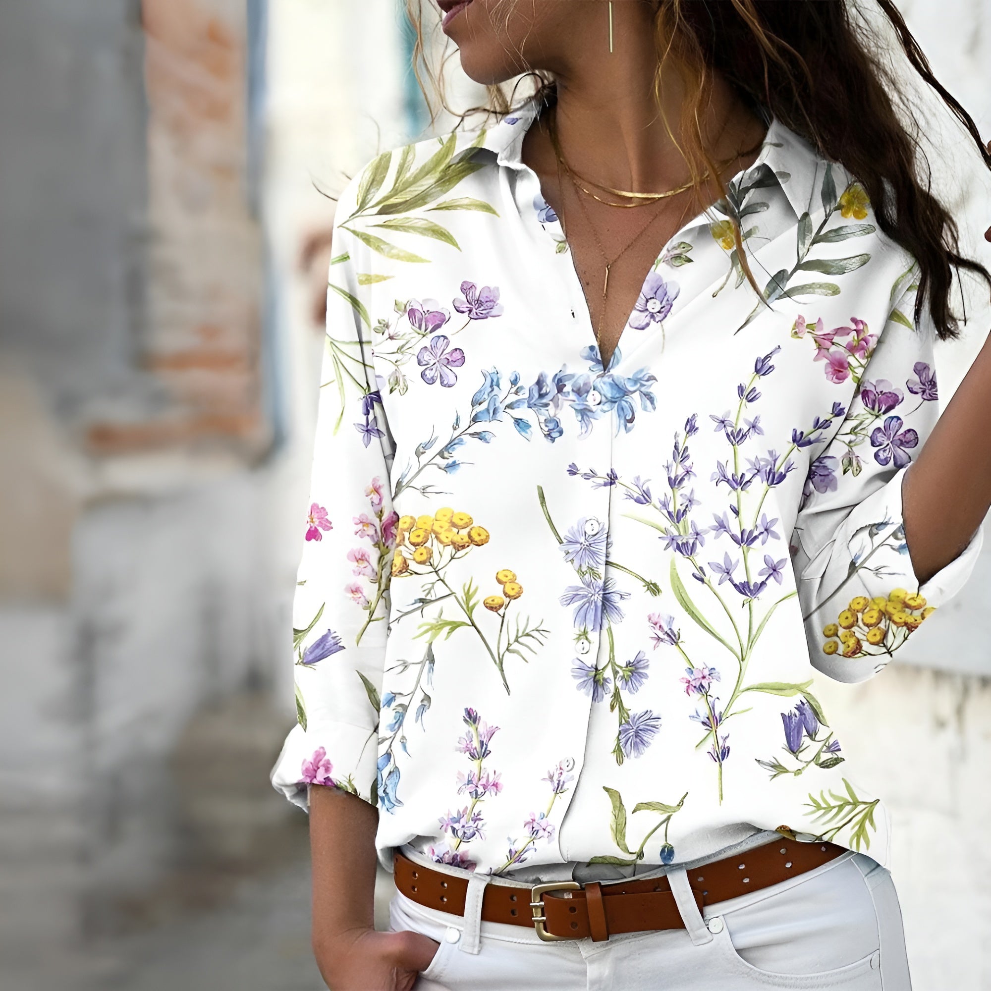 Ava Blouse Femme – Blouse Légère à Imprimé Floral avec Coupe Ample