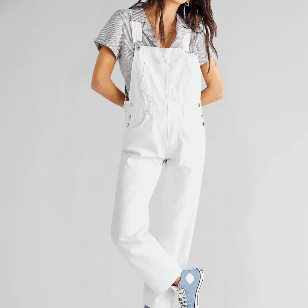 Marlowe Salopette en Jean Femme – Combinaison Denim Décontractée avec Coupe Relax & Style Moderne