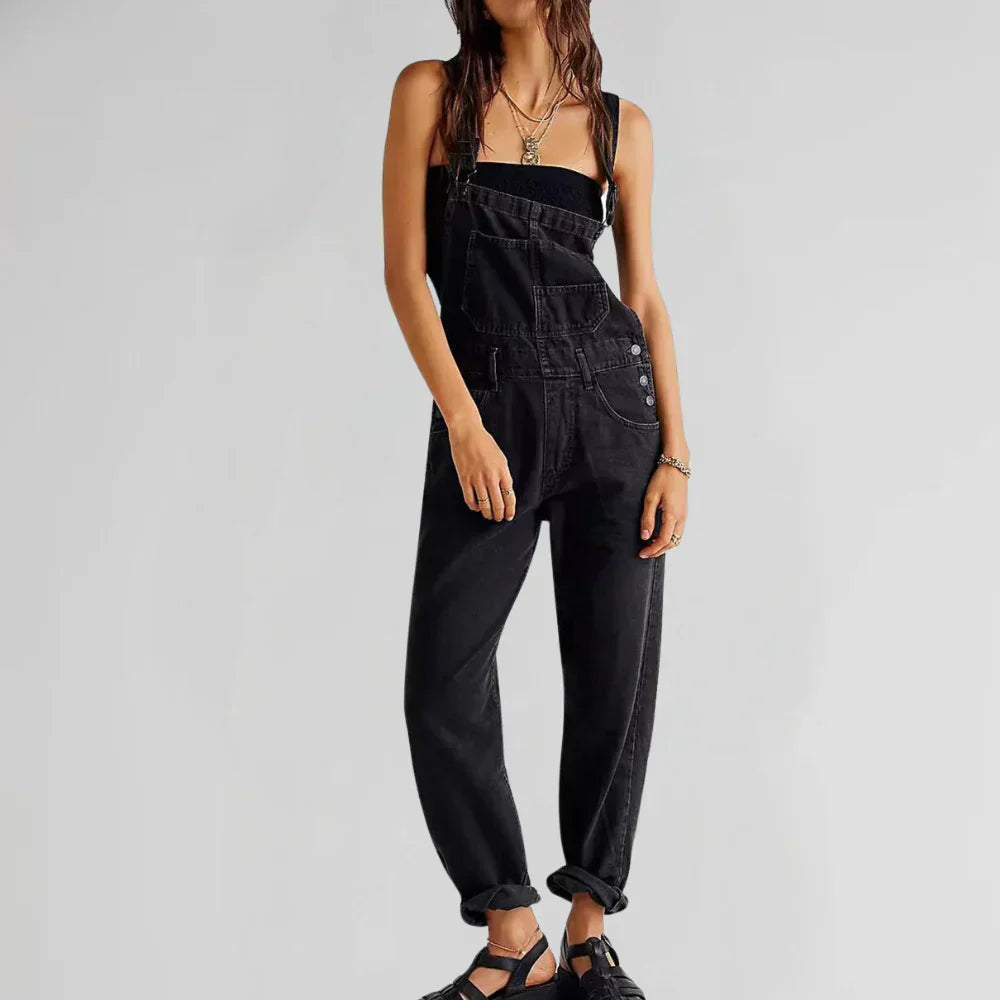 Marlowe Salopette en Jean Femme – Combinaison Denim Décontractée avec Coupe Relax & Style Moderne