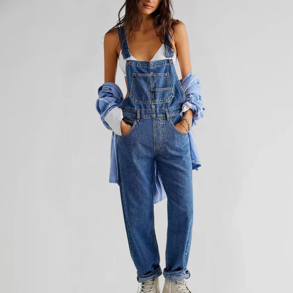 Marlowe Salopette en Jean Femme – Combinaison Denim Décontractée avec Coupe Relax & Style Moderne