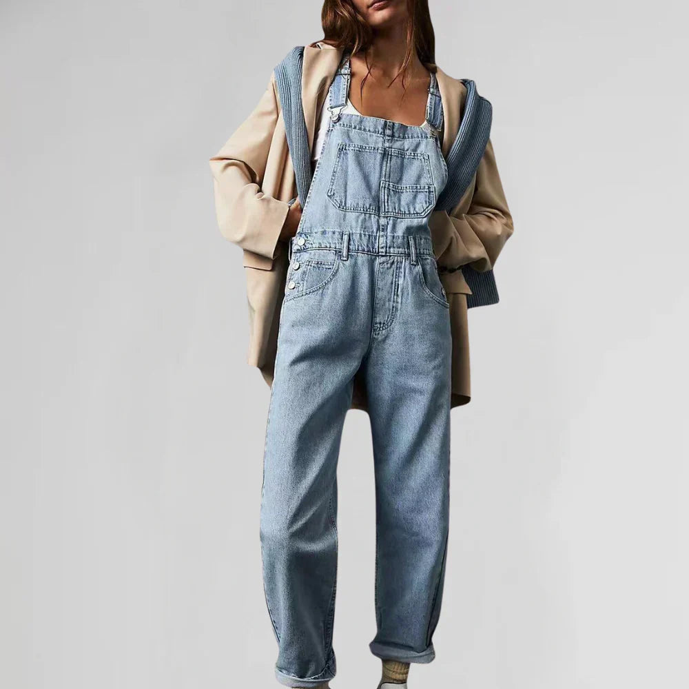 Marlowe Salopette en Jean Femme – Combinaison Denim Décontractée avec Coupe Relax & Style Moderne