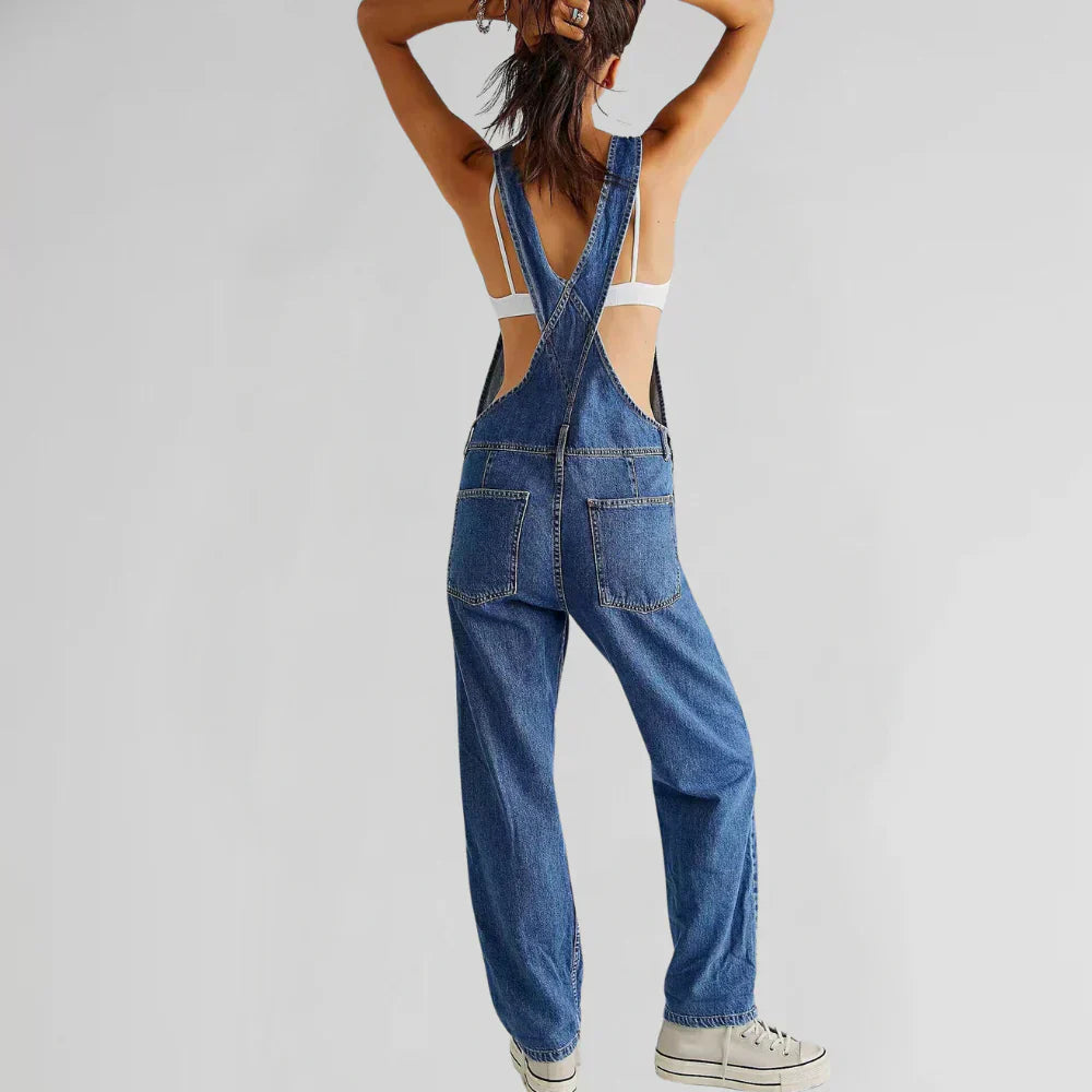 Marlowe Salopette en Jean Femme – Combinaison Denim Décontractée avec Coupe Relax & Style Moderne