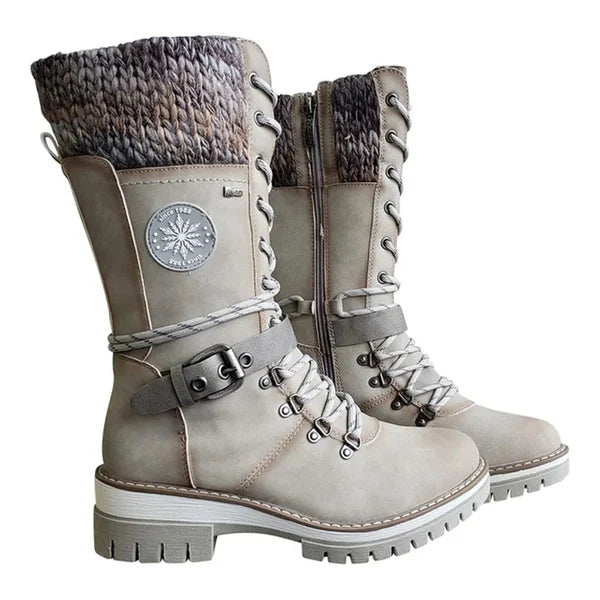 Megan Bottes Hautes Femme – Bottes d’Hiver à Lacets avec Doublure Chaude et Style Outdoor