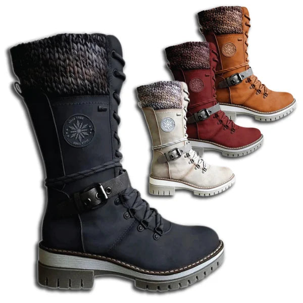 Megan Bottes Hautes Femme – Bottes d’Hiver à Lacets avec Doublure Chaude et Style Outdoor