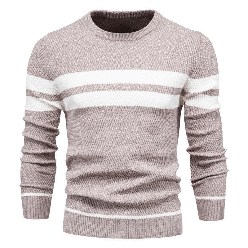 Amaury Pull Homme – Pull Rayé Décontracté à Coupe Regular et Style Intemporel