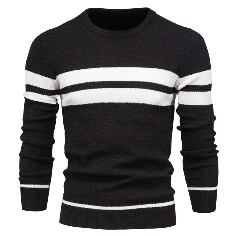 Amaury Pull Homme – Pull Rayé Décontracté à Coupe Regular et Style Intemporel