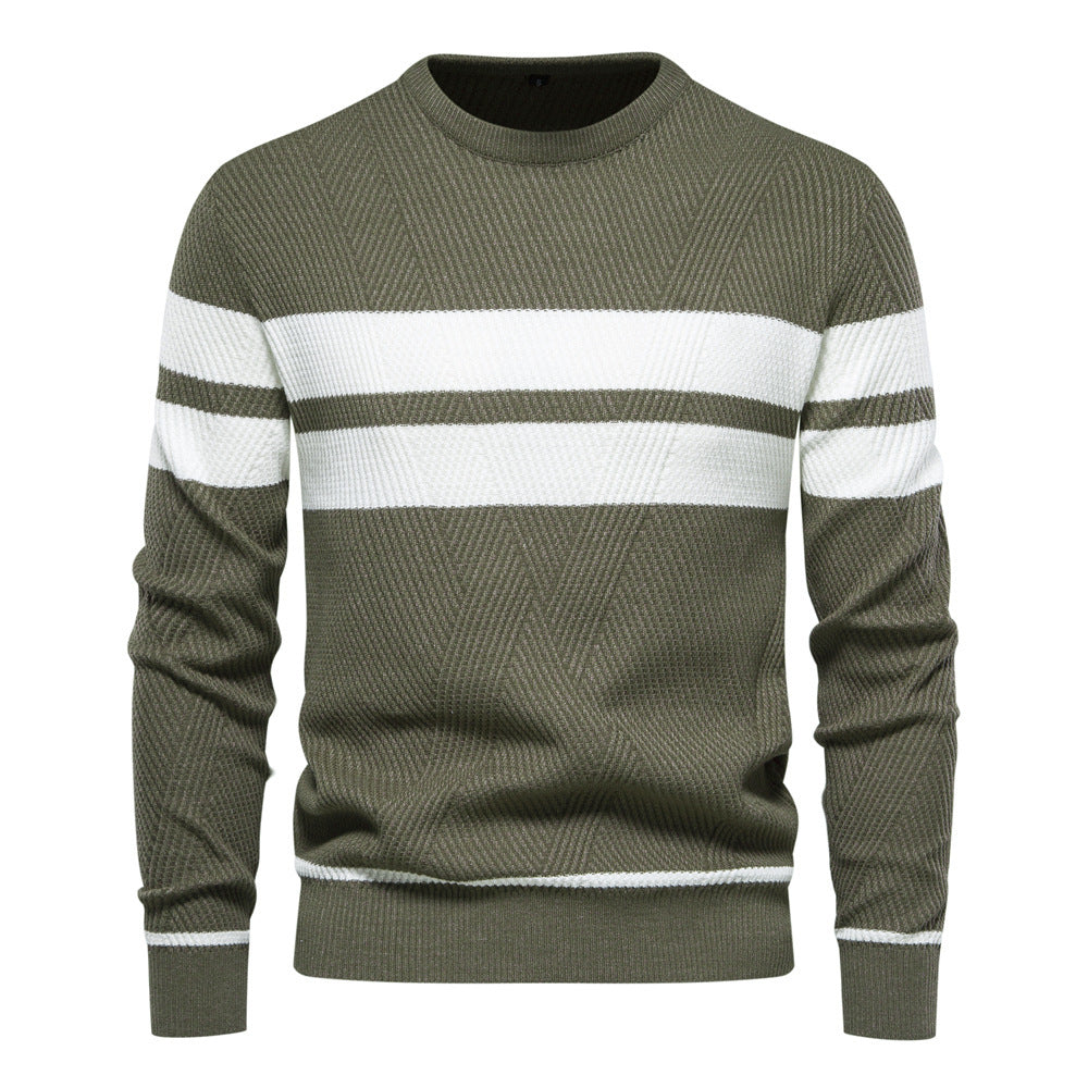 Amaury Pull Homme – Pull Rayé Décontracté à Coupe Regular et Style Intemporel