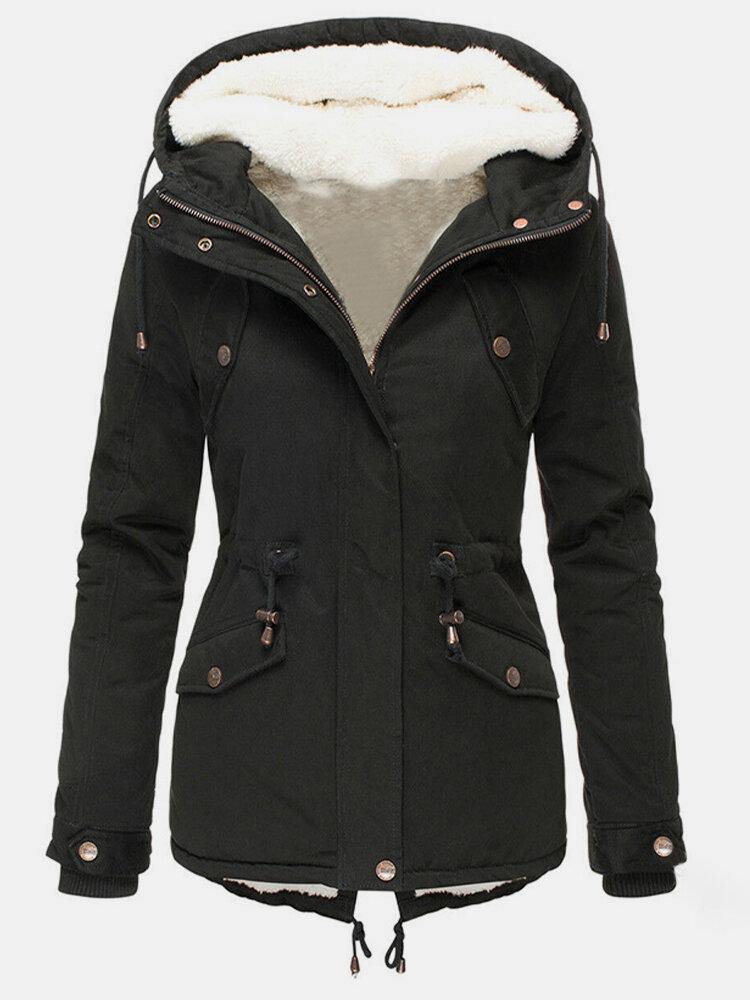 Élodie Veste d’Hiver Femme – Manteau Chaud Imperméable à Capuche & Doublure Douce