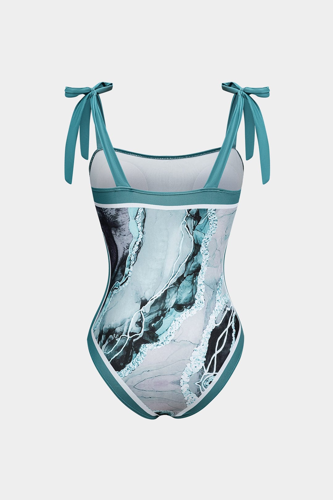 Arielle Ensemble Maillot de Bain Femme – Maillot Sculptant avec Paréo Assorti, Imprimé Abstrait et Bretelles à Nouer
