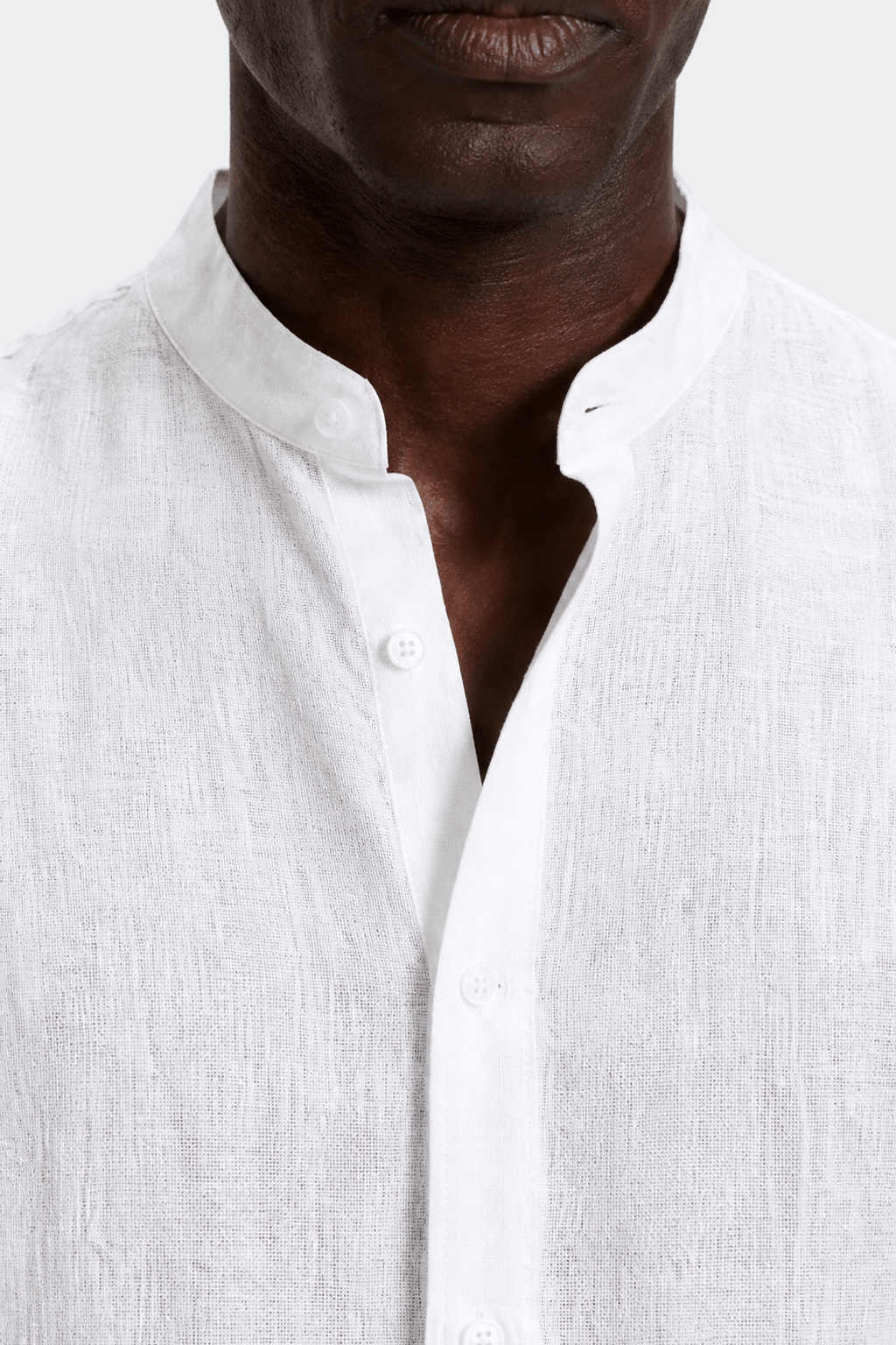 Marcel Chemise Homme à Col Mao – Chemise Décontractée en Lin avec Boutonnage Classique