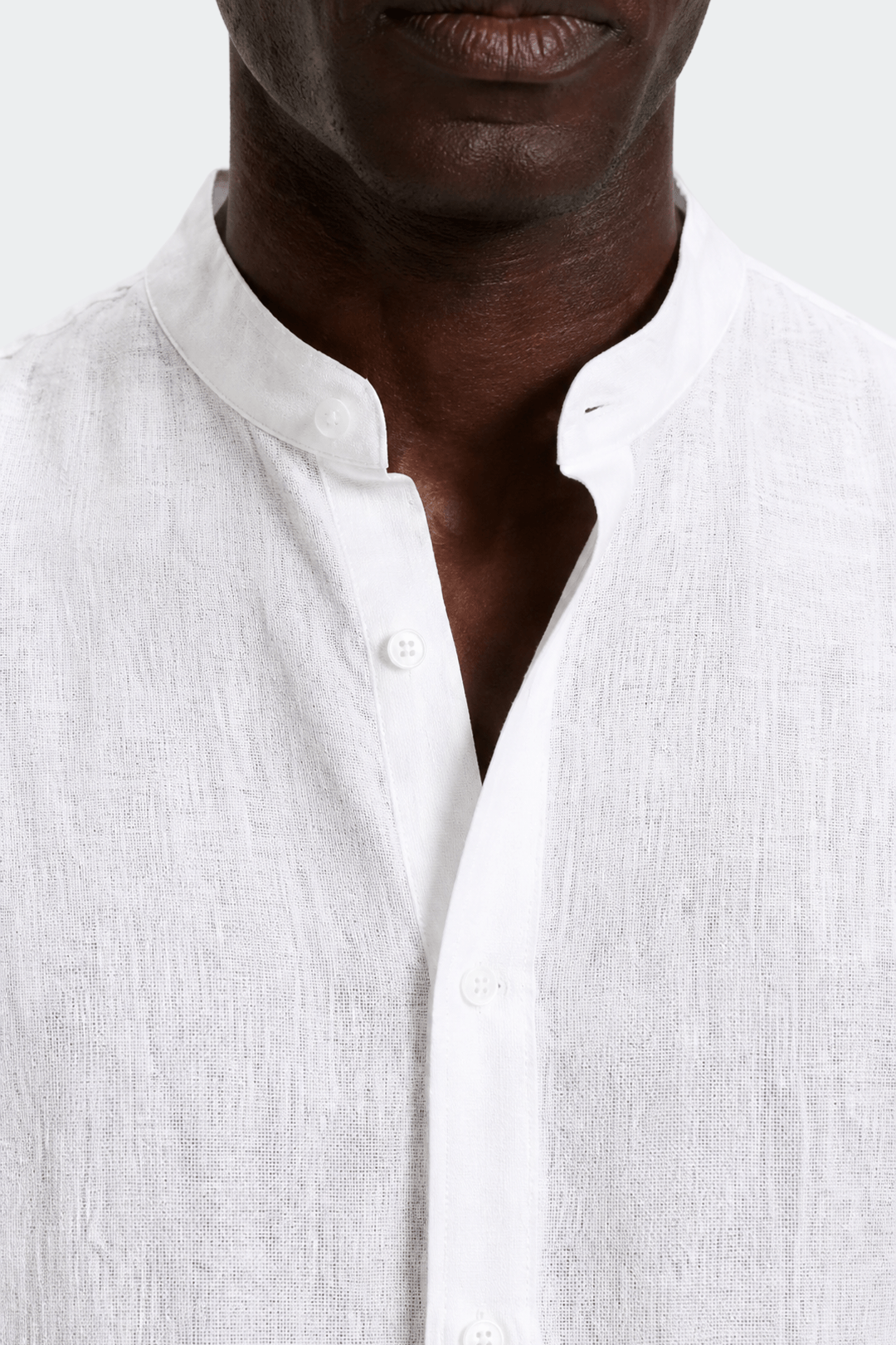 Marcel Chemise Homme à Col Mao – Chemise Décontractée en Lin avec Boutonnage Classique