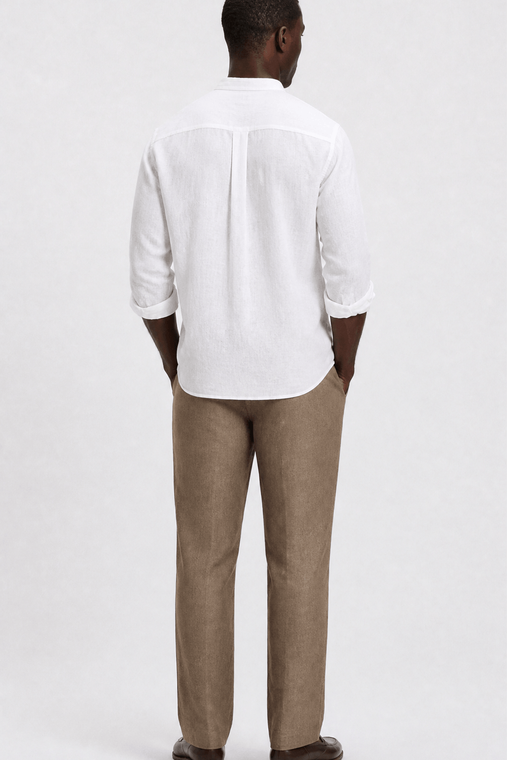 Marcel Chemise Homme à Col Mao – Chemise Décontractée en Lin avec Boutonnage Classique