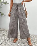 Bailey Pantalon Large Femme – Taille Haute Élégante avec Motif Imprimé et Coupe Fluide