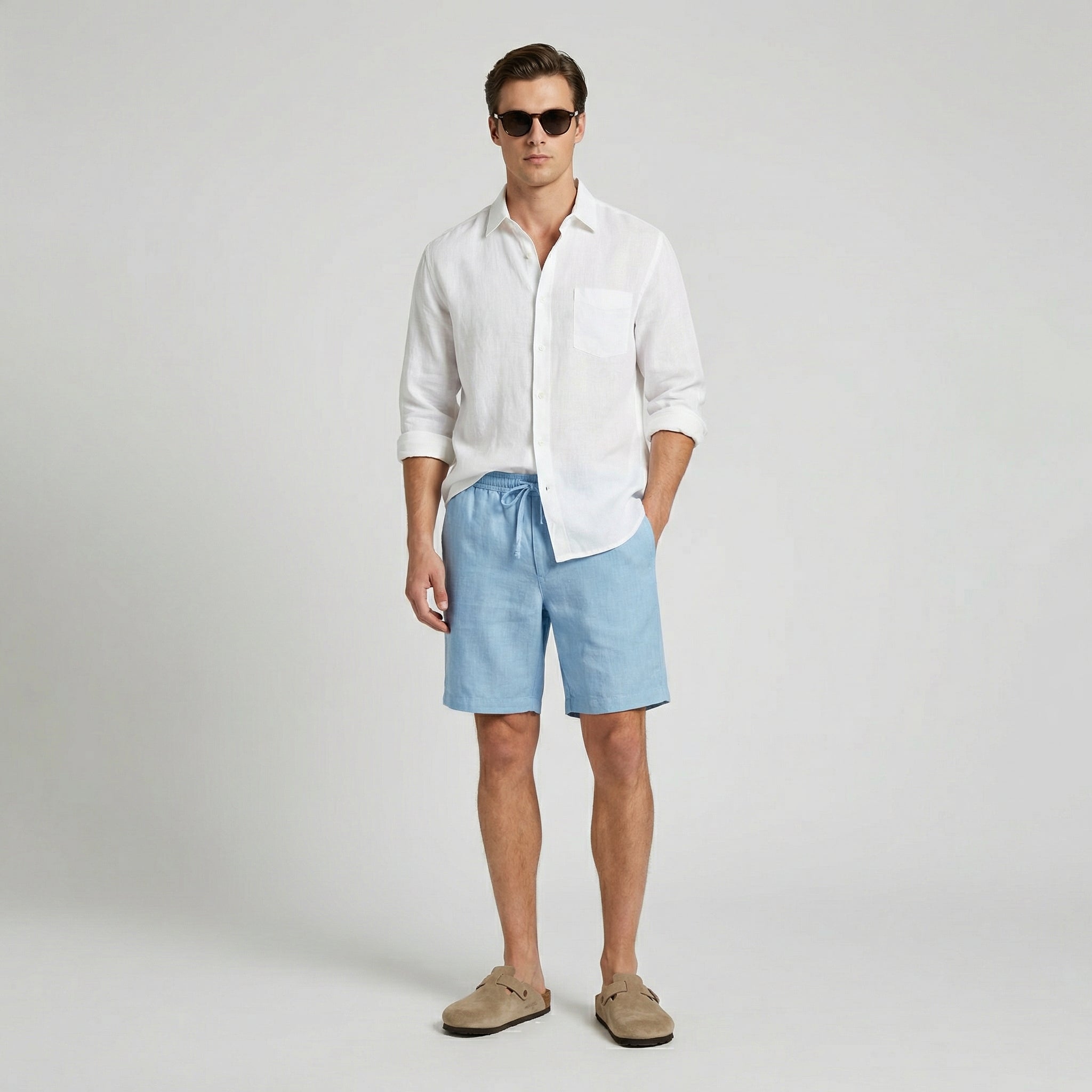 Roderick Bermuda Homme – Short Décontracté avec Taille Élastique et Tissu Léger