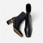 Olivia Bottines Femme – Bottines à Bout Carré avec Talon Bloc Élégant et Style Minimaliste