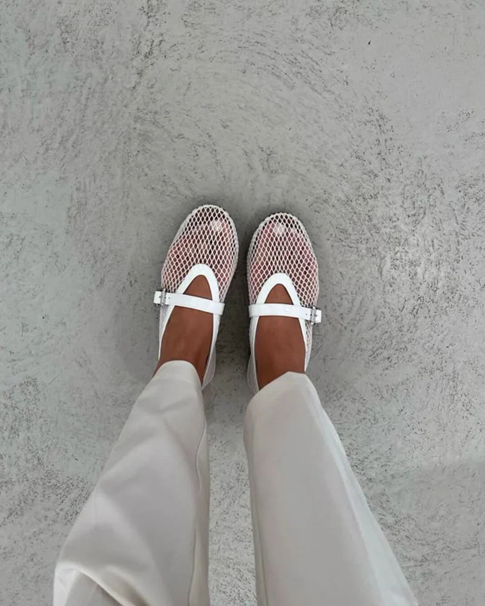Maëlle Ballerines Femme en Mesh Respirant avec Bride Ajustable