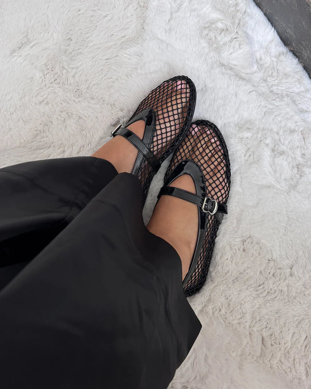 Maëlle Ballerines Femme en Mesh Respirant avec Bride Ajustable