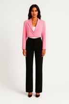 Evelyne Blazer Court Femme – Blazer Cintré avec Col à Revers et Coupe Élégante