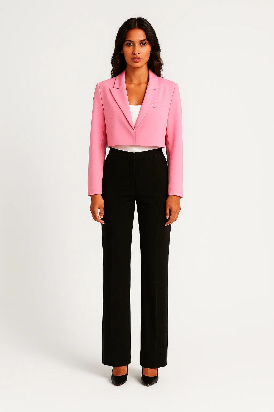 Evelyne Blazer Court Femme – Blazer Cintré avec Col à Revers et Coupe Élégante