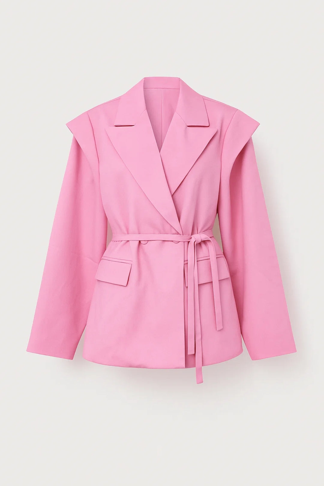 Sybelle Blazer Femme Cintré – Blazer Élégant avec Ceinture à Nouer et Col à Revers