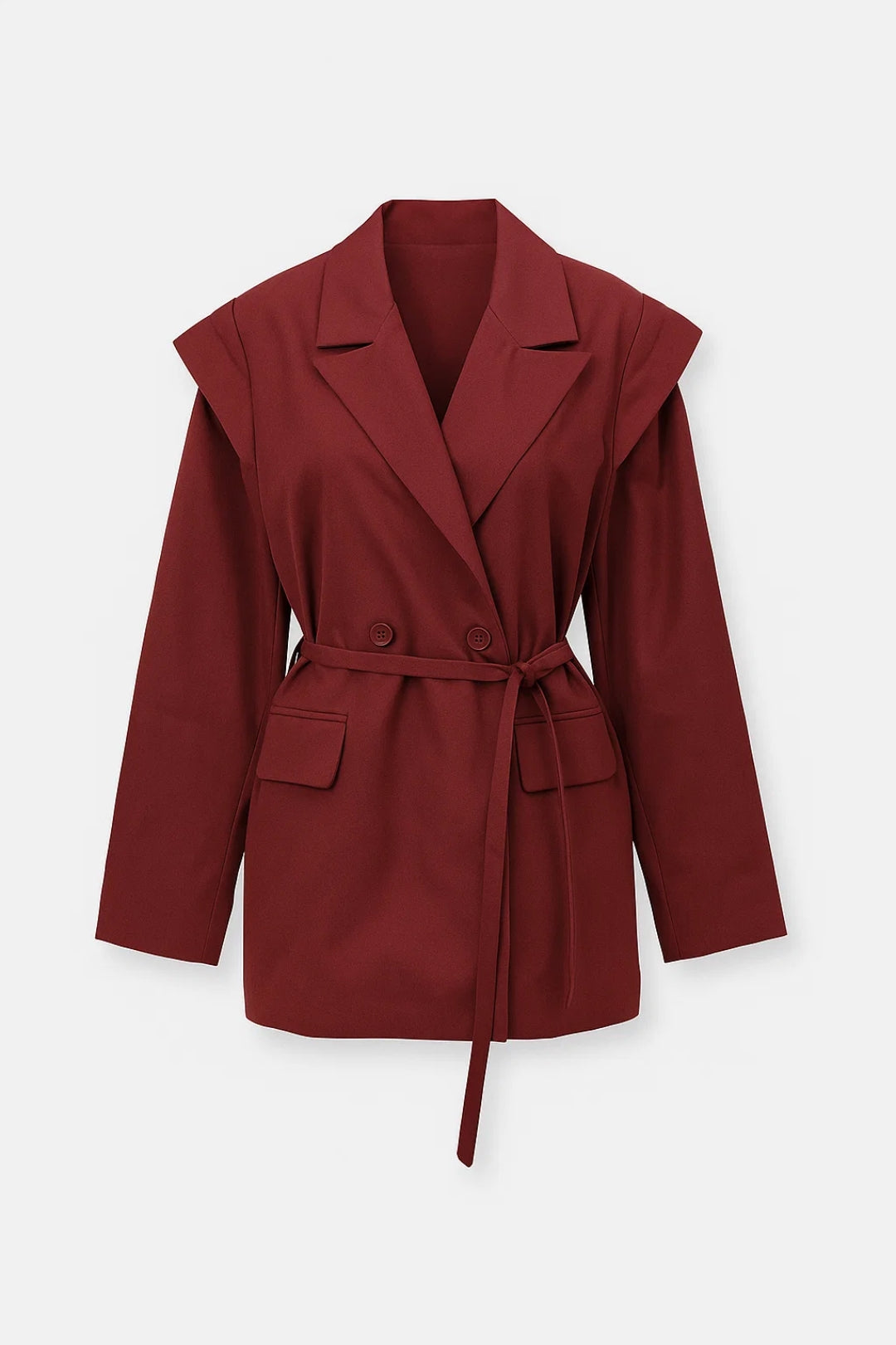 Sybelle Blazer Femme Cintré – Blazer Élégant avec Ceinture à Nouer et Col à Revers