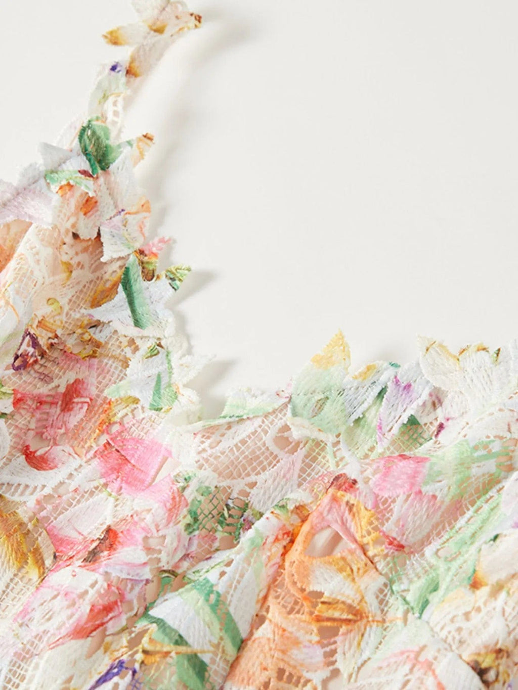 Victoire – Vestido midi de mujer con estampado floral de encaje y tirantes finos, estilo refinado