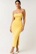 Maureen Women's Midi Bodycon Dress – Elegant Dress with Thin Straps and Fitted Cut  