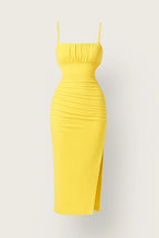 Maureen Women's Midi Bodycon Dress – Elegant Dress with Thin Straps and Fitted Cut  
