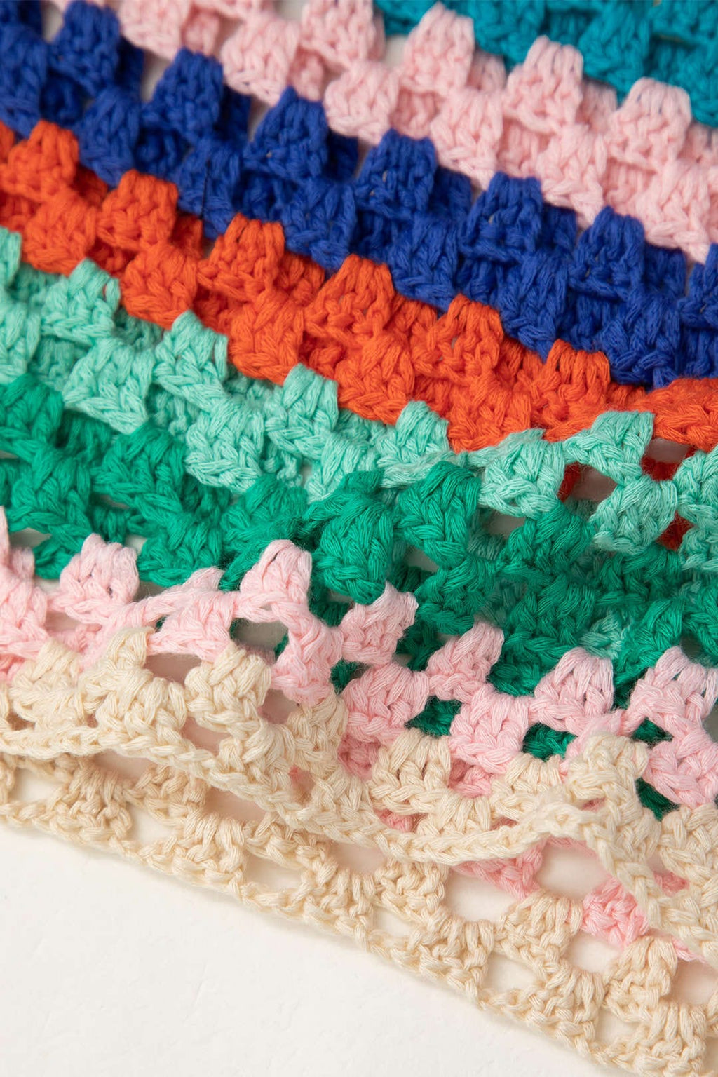 Cyrielle Ensemble Crochet Femme – Bustier à Lacets avec Short Bohème Multicolore