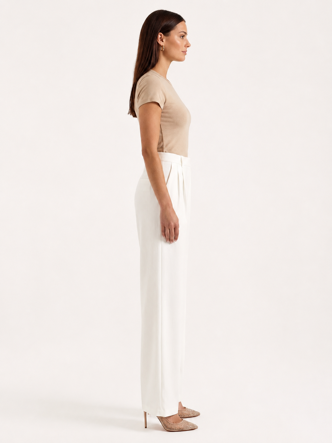 Coraline Pantalon Femme – Pantalon Taille Haute à Jambes Larges au Style Élégant
