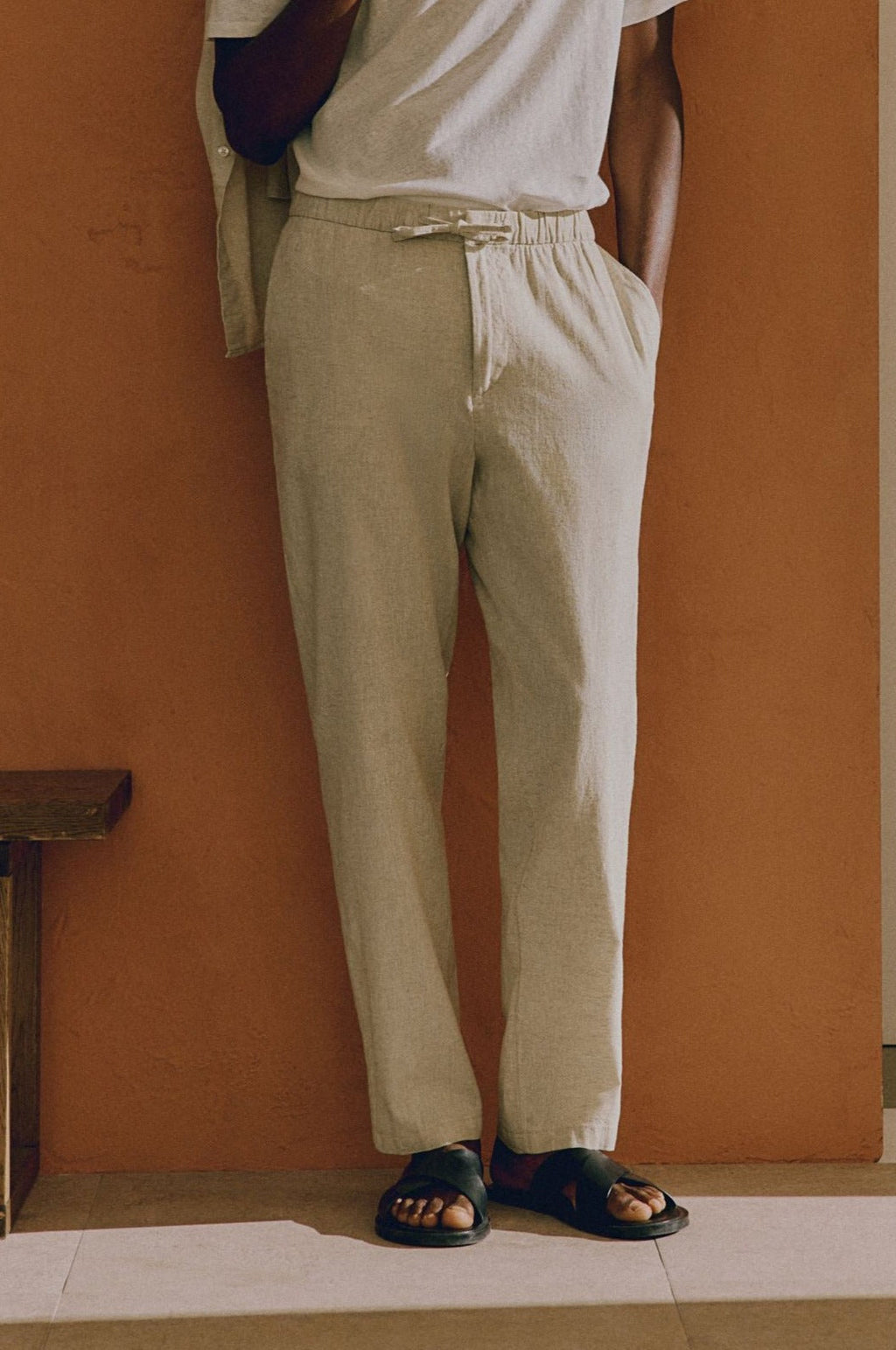 Thierry Pantalon Homme – Pantalon Décontracté avec Taille Élastique et Cordon de Serrage