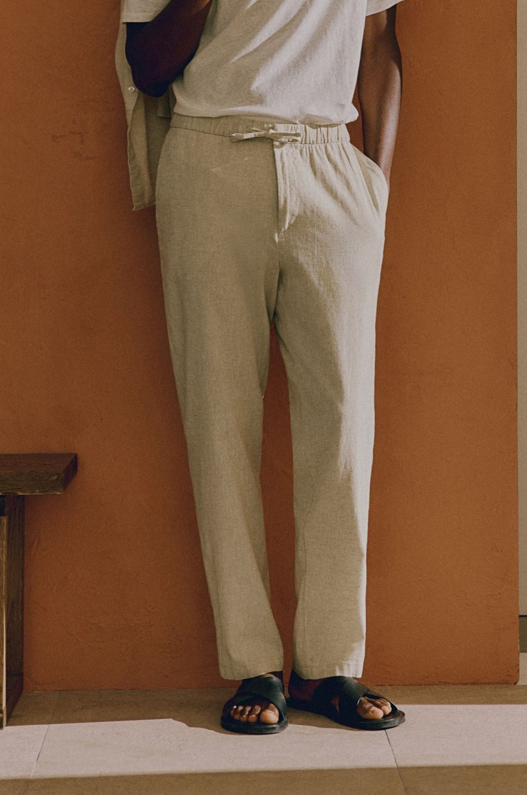 Thierry Pantalon Homme – Pantalon Décontracté avec Taille Élastique et Cordon de Serrage