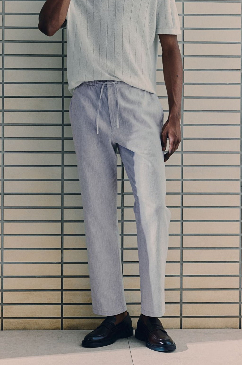 Thierry Pantalon Homme – Pantalon Décontracté avec Taille Élastique et Cordon de Serrage