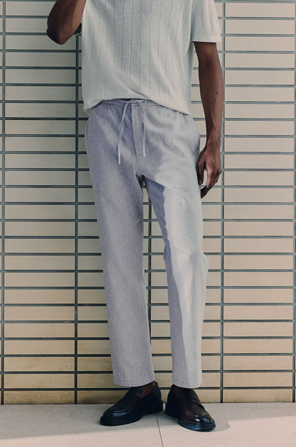 Thierry Pantalon Homme – Pantalon Décontracté avec Taille Élastique et Cordon de Serrage
