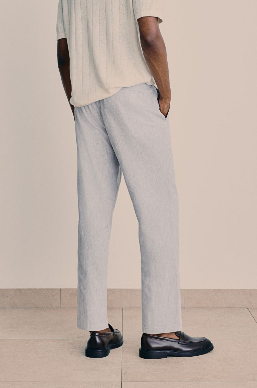 Thierry Pantalon Homme – Pantalon Décontracté avec Taille Élastique et Cordon de Serrage