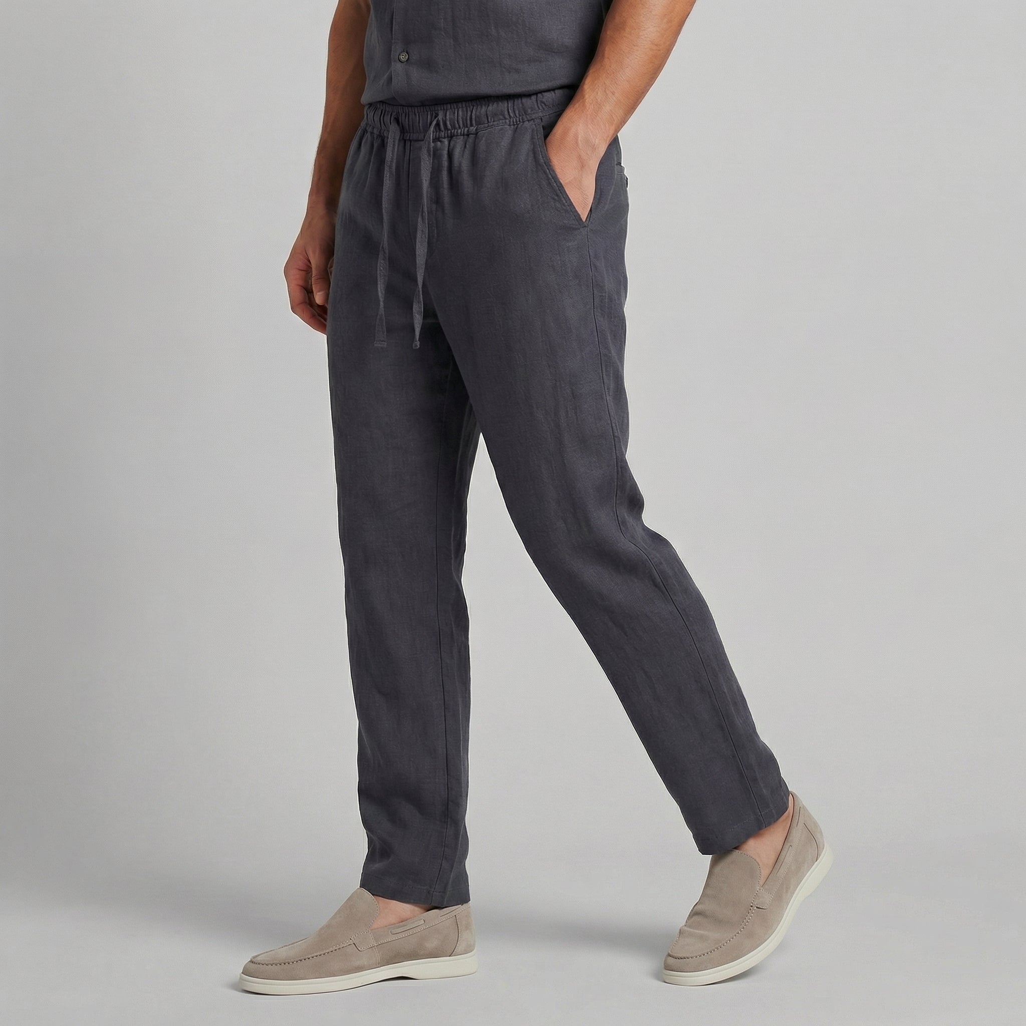 Lucien Pantalon Homme – Pantalon Wide Leg Décontracté au Tissu Léger et Respirant