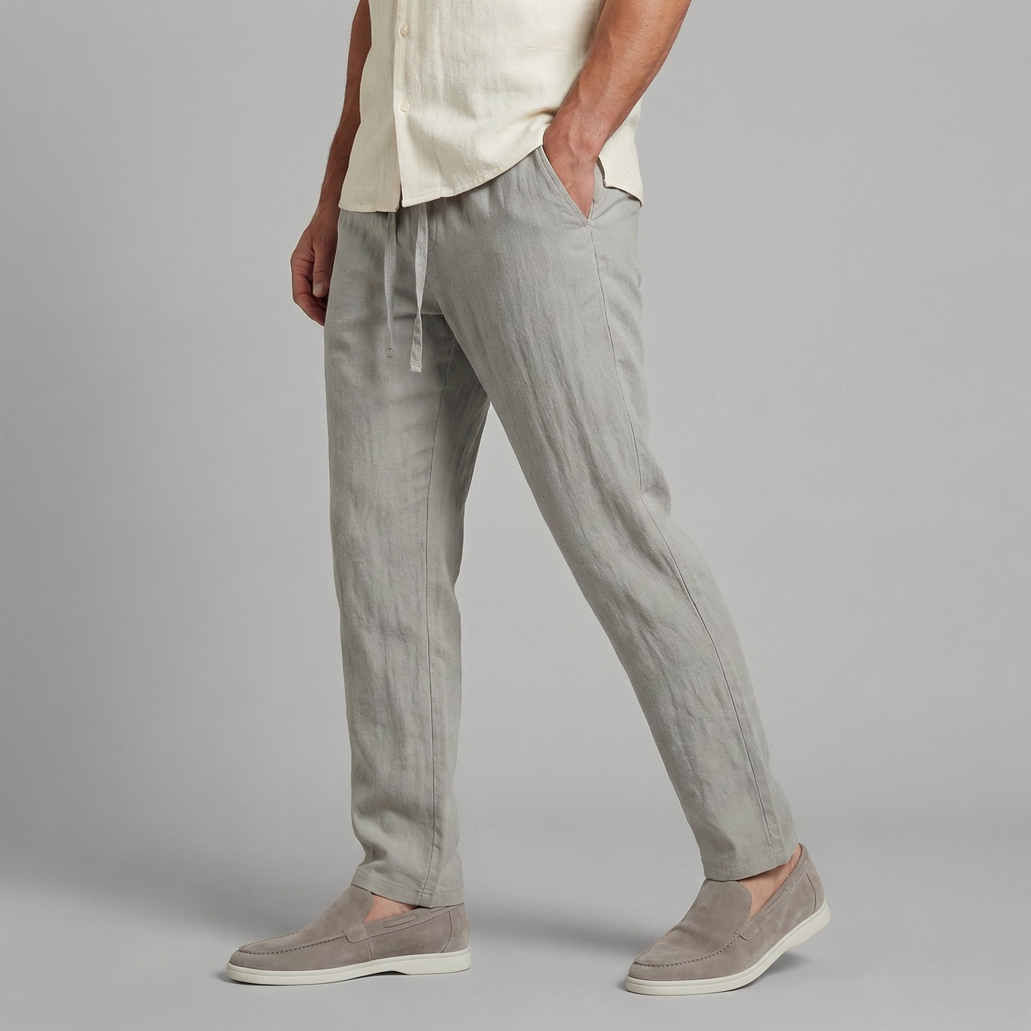 Lucien Pantalon Homme – Pantalon Wide Leg Décontracté au Tissu Léger et Respirant