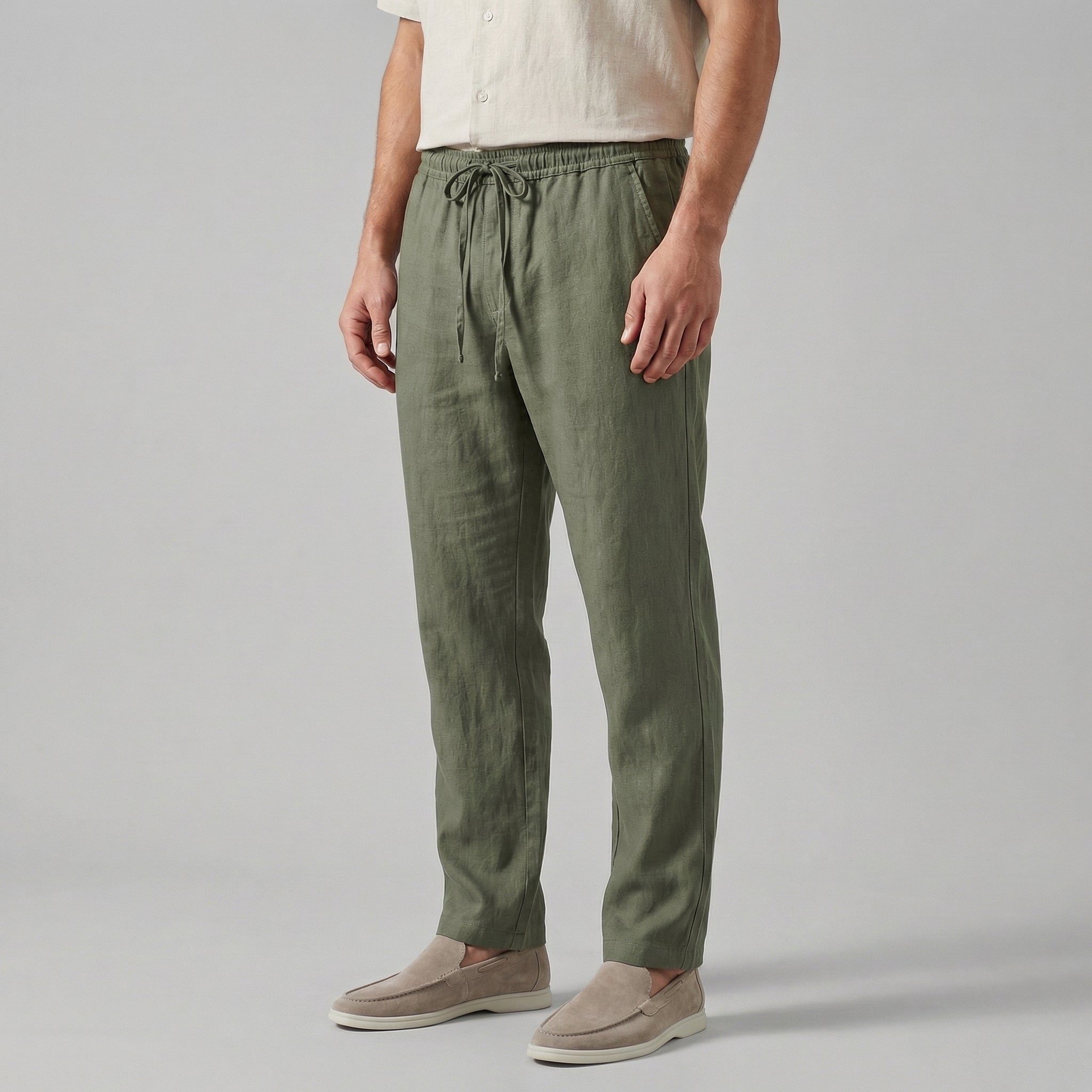 Lucien Pantalon Homme – Pantalon Wide Leg Décontracté au Tissu Léger et Respirant