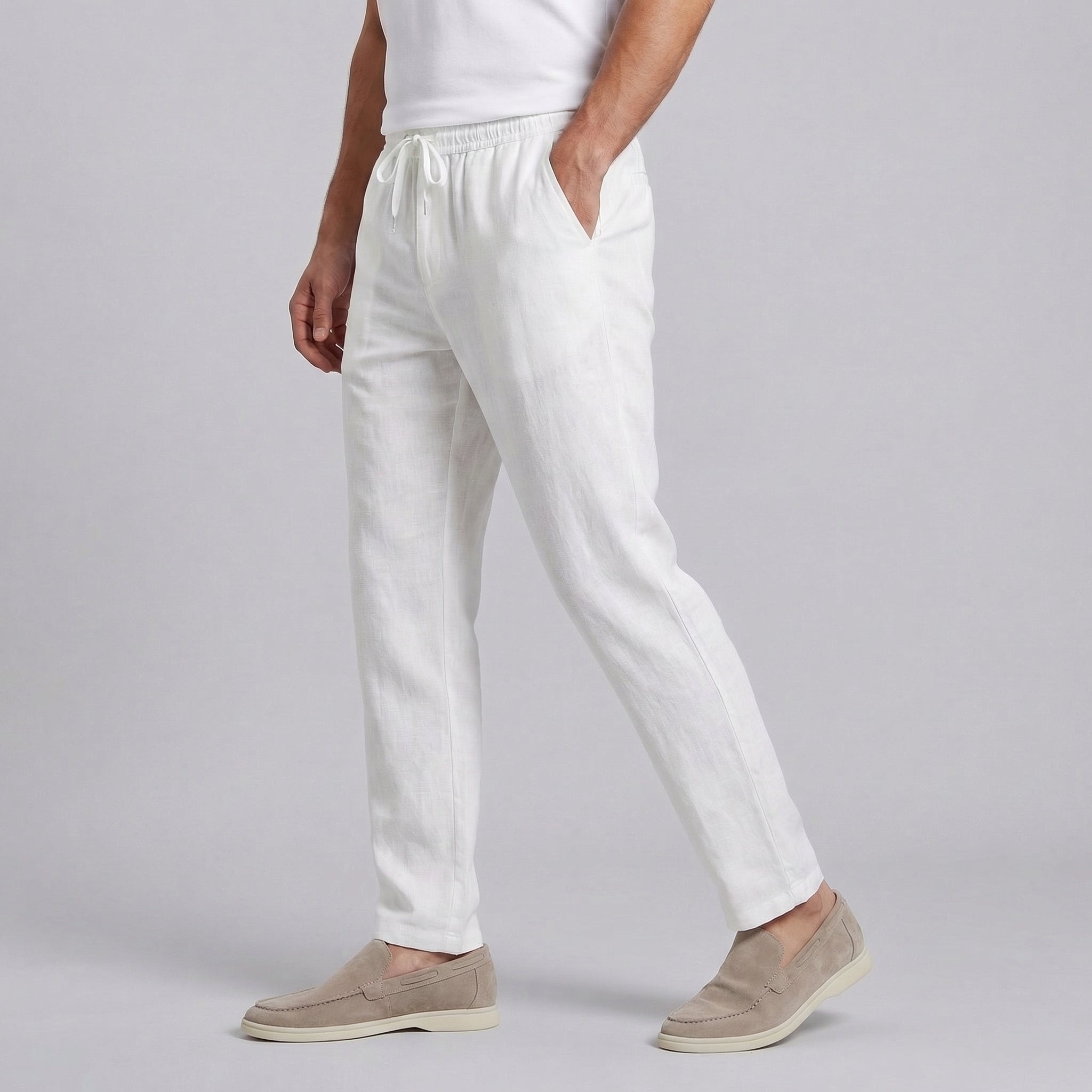 Lucien Pantalon Homme – Pantalon Wide Leg Décontracté au Tissu Léger et Respirant