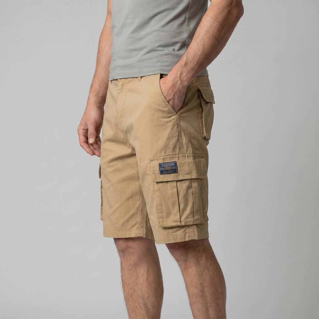 Corentin Short Cargo Homme – Bermuda Décontracté avec Poches Multiples et Coupe Relax